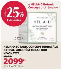 Rossmann Helia-d botanic concept hidratáló nappali arckrém ajánlat