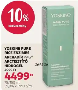 Rossmann Yoskine pure rice enzimes arcradír vagy arctisztító hidrogél ajánlat
