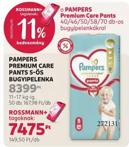 Rossmann pampers premium care pants ajánlat