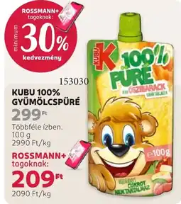 Rossmann Kubu 100% gyümölcspré ajánlat