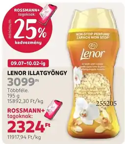 Rossmann Lenor illatgyöngy ajánlat