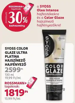 Rossmann Syoss color glaze ultra platina hajszínező hajfényező ajánlat
