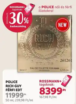 Rossmann Police rich guy férfi edt ajánlat