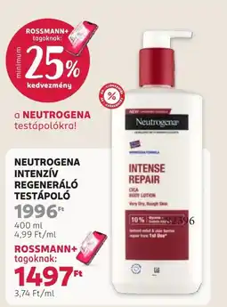 Rossmann Neutrogena intenzív regeneráló testápoló ajánlat