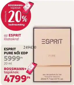 Rossmann esprit pure női edp ajánlat