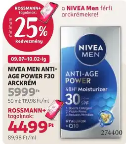 Rossmann nivea men anti-age power arckrém ajánlat