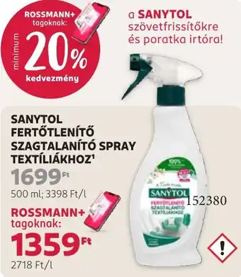 Sanytol fertőtlenítő szagtalanító spray textíliákhoz
