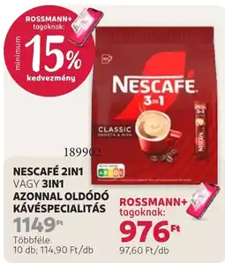Rossmann nescafe 2in1 vagy 3in1 ajánlat