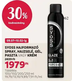Rossmann Syoss hajformazó spray, hajzselé, gél, paszta vagy krém ajánlat