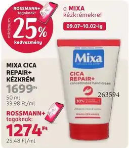 Rossmann Mixa cica repair+ kézkrém ajánlat