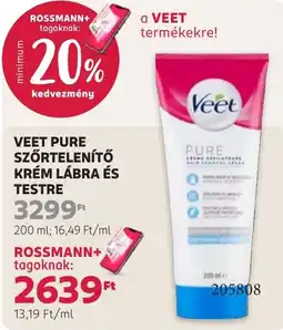 Rossmann Veet szórtelenítő krém lábra és testre ajánlat