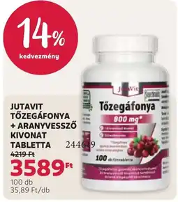 Rossmann Jutavit tőzegáfonya + aranyvessző kivonat tabletta ajánlat