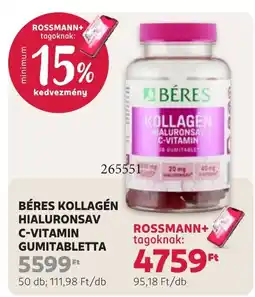 Rossmann Béres kollagén hialuronsav c-vitamin gumitabletta ajánlat