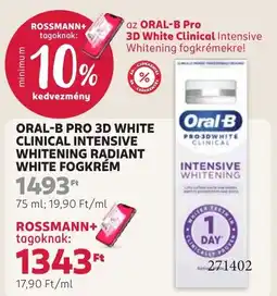 Rossmann oral-b pro 3d white clinical intensive whitening radiant white fogkrém ajánlat