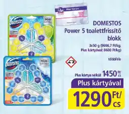 PlusMarket Domestos power 5 toalettfrissítő blokk ajánlat