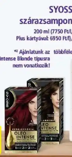 PlusMarket Syoss szárazsampon ajánlat
