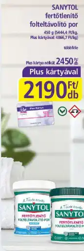 PlusMarket Sanytol fertőtlenítő folteltávolító por ajánlat