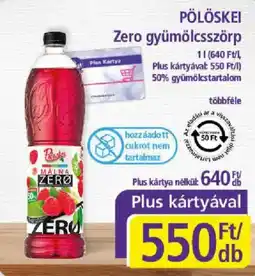 PlusMarket Pölöskei zero gyümölcsszörp ajánlat