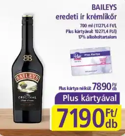 PlusMarket baileys eredeti ír krémlikőr ajánlat