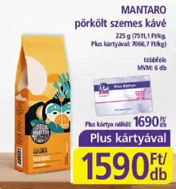 PlusMarket Mantaro pörkolt szemes kávé ajánlat