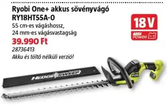 Ryobi One+ akkus sövényvágó RY18HT55A-O