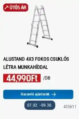 Praktiker Alustand 4x3 fokos csuklós létra munkahíddal ajánlat