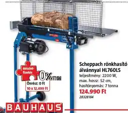 Bauhaus Scheppach rönkhasító álvánnyal hl760ls ajánlat