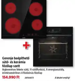 Bauhaus Gorenje beépíthető sütő- és kerámia főzőlap szett ajánlat