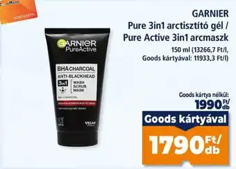 Garnier pure active 3in1 arctisztító gél