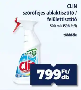 Clin szórófejes ablaktisztító / felülettisztító