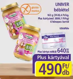 PlusMarket Univer bébiétel ajánlat