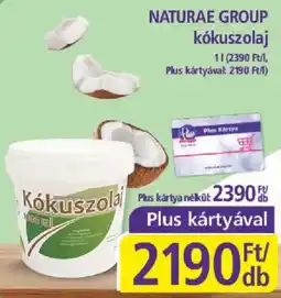 PlusMarket NaturaE Group kókuszolaj ajánlat