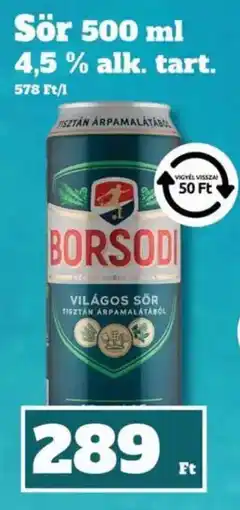 Family Diszkont Borsodi világos sör ajánlat