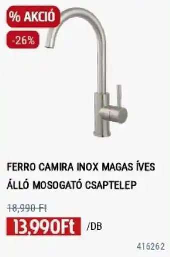 Ferro camira inox magas íves álló mosogató csaptelep