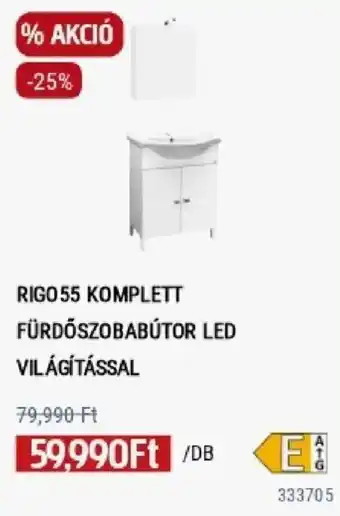 Rigo55 komplett fürdőszobabútor led világítással