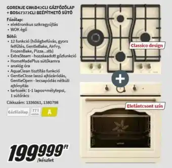 Gorenje gázfőzőlap sütő