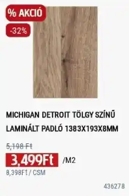 Praktiker Michigan detroit tölgy színű laminált padló ajánlat