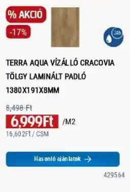 Praktiker Terra aqua vízálló cracovia tölgy laminált padló ajánlat