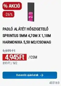 Praktiker Harmonika padló alátét hőszigetelő ajánlat
