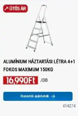 Praktiker Alumínium háztartási létra 4+1 fokos ajánlat