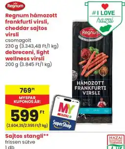 Spar Market Regnum hámozott frankfurti virsli ajánlat