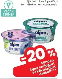 Spar Market Alpro szójagurt és kókuszgurt ajánlat