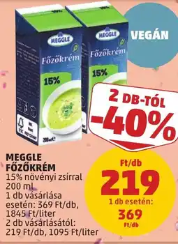 PENNY Meggle főzőkrem ajánlat