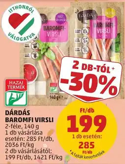 PENNY Dárdás baromfi virsli ajánlat