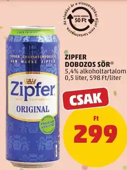 PENNY Zipfer dobozos sör ajánlat