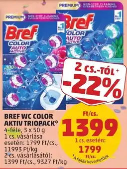 PENNY Bref wc color aktiv triopack ajánlat
