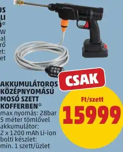 PENNY akkumulátoros középnyomású mosó szett ajánlat