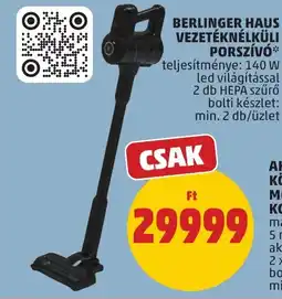 PENNY Berlinger Haus vezetéknélküli porszívó ajánlat