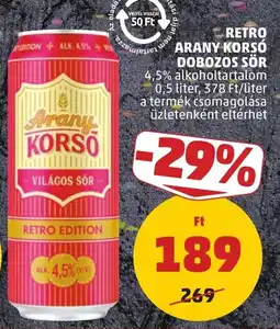 PENNY Arany Korsó retro edition ajánlat