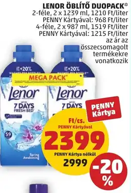 PENNY Lenor öblítő duopack ajánlat